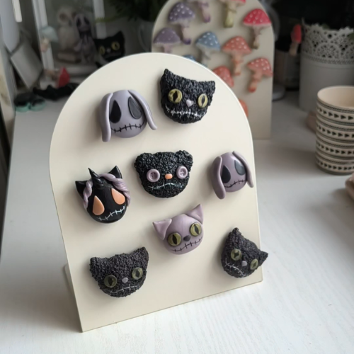 Magnesy na lodówkę, na tablice, ręcznie robione creepy cute, gotycka dekoracja pokoju